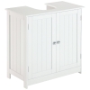 HOMCOM Mueble bajo Lavabo, Mueble de Baño con 2 Puertas y Estante Ajustable, Armario de Baño para Lavabo con o sin Pedestal, Estilo Moderno, 60x30x60 cm Blanco