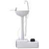 Outsunny Lavamanos Portátil Estación de Lavado para Actividades al Aire Libre y Camping con Tanque de Agua de 17L Dispensador de Jabón Toallero y 2 Ruedas HDPE para Eventos, Reuniones Gris Claro