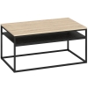 HOMCOM Mesa de centro com prateleira, estilo industrial moderno, 2 prateleiras & pés ajustáveis, Carvalho