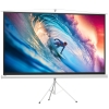 HOMCOM Pantalla de Proyección con Soporte Portátil 100 Pulgadas Formato 16:9 con Altura Ajustable 221x124 cm Blanco