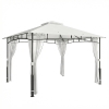 Outsunny Gazebo, 3x3,6 m waterafstotend stabiele tuingazebo met gaaspanelen, dubbel dak, voor tuin, terras, zwart