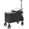 Outsunny Carrito Nevera de 56L con Ruedas Mango Ajustable Abrebotellas Recogetapas Drenaje y Asa 75x35x120 cm Negro