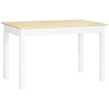 HOMCOM Dining Table for 4 to 6, Modern Kitchen Table with Wood Effect Tabletop, Thick Legs, 120L x 70W x 75Hcm, for Dining Room, Kitchen, Living Room, Oak
