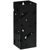 HOMCOM Paragüero Negro Paragüero de Acero con 4 Ganchos y Bandeja de Goteo Extraíble para Pasillo Entrada 15,5x15,5x41 cm