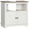 kleankin Mueble para Debajo del Lavabo de Madera Armario de Baño de Suelo Mueble Bajo Lavabo Pie con 2 Puertas 60x30x60 cm Blanco