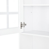 HOMCOM Alacena de Cocina con Estantes y Puertas de Vidrio para Pequeños Electrodomésticos y Menaje 80x37x183 cm Blanco
