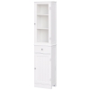 kleankin Armario de Baño Alto, Armario de Almacenaje Delgado, con Estantes Ajustables, Cajón, para Espacios Pequeños, Moderno, 40x27x171,5 cm, Blanco