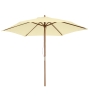 Outsunny Parasol de jardin parasol droit double toit Hexagonal Grande Taille de Jardin Ø 2,5 x 2,3H m Bois de Bambou