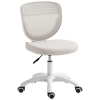 HOMCOM Office Chair, Armless Computer Desk Chair with Breathable Mesh, Adjustable Height, Swivel Wheels, Grey