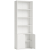 HOMCOM Estante para Livros com 4 Compartimentos Abertos e 1 Armário com 2 Prateleiras Armazenamento Livros Plantas para Sala de Estar Escritório 59x29x180cm Branco