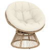 Outsunny Fauteuil Papasan Pivotant 360° Fauteuil de Jardin en Polyrotin Coussin Moelleux 12cm 93 x 81 x 87 cm Naturel