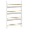 AIYAPLAY Raft pentru cărți copii, raft cu 4 polițe, raft de perete cu protecție la răsturnare Montessori 60 x 10 x 98 cm, Weiß