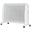 HOMCOM Radiateur électrique à mica 1000W/2000W avec thermostat réglable, 4 roulettes, 15-20 m², Blanc