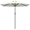 Outsunny Ombrellone da Giardino Inclinabile 2.3x2.2m con Manovella, Palo in Metallo e 6 Stecche, Crema