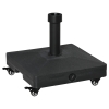 Outsunny Base per Ombrellone con Ruote Riempibile fino a 20kg per Pali da Ø22-38mm, 45x45x39cm, Nero