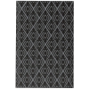 Outsunny Alfombra de Exterior Reversible 182x274 cm con Patrón Geométrico de Rombos Impermeable Bolsa de Transporte Negro