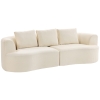 HOMCOM Canapé 3 places en chenille 260 cm, canapé salon, assise large, 3 coussins, pas de montage nécessaire, crème