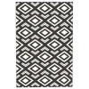 Outsunny Alfombra de Exterior Reversible 182x274 cm con Patrón Geométrico Impermeable con Bolsa Blanco y Negro