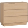 HOMCOM 100 cm dressoir, buffetkast met 6 lades, ladekast voor keuken, woonkamer, eetkamer, naturel hout