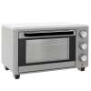 HOMCOM Mini-oven, 21 L broodrooster-oven met 1 draadrek en 1 bakplaat, 3 kookmodi, 100 °C-230 °C, roestvrij staal, glas, Zilver