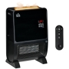 HOMCOM 2 in 1 luchtverhitter met afstandsbediening luchtbevochtiger keramisch LED licht bevochtigingsfunctie 8-uurs timer kachel verwarming 2000W ABS zwart 33 x 21 x 49.5 cm