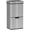 HOMCOM Pattumiera 72L a 3 Scomparti con Sensore Infrarossi e Apertura Automatica, in Acciaio e ABS, 42x30x81 cm