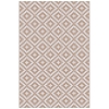Outsunny Alfombra de Exterior Reversible 182x274 cm con Patrón Geométrico Acabado Impermeable Café y Blanco