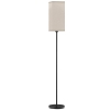 HOMCOM Moderne Staande Lamp met Kap van Kunstlinnen en Voetschakelaar, voor Woonkamer en Slaapkamer, Metaal, Zwart