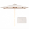 Outsunny Parasol Droit parasol de jardin rectangulaire Bois Polyester Haute densité 3 x 2 m crème