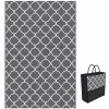 Outsunny Tapete de Exterior Moderno Reversível e Impermeável para Varanda Campismo Praia 182x274cm Cinza e Branco