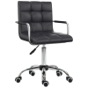 HOMCOM Chaise de bureau fauteuil manager pivotant hauteur réglable revêtement synthétique capitonné noir