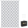 Outsunny Reversible Outdoor Rug with Carry Bag, Waterproof Plastic Straw Mat for Garden, Deck, RV, Picnic, Beach, Camping, 182 x 274cm, Grey