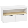 AIYAPLAY Estantería para Juguetes Infantil con 2 Cajones y Compartimento para Salón Dormitorio Sala de Juegos 80x30x45 cm Blanco