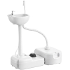 Outsunny Portable Camping Sink with Running Water and Wastewater Tank, Hand Wash Basin with Rolling Wheels, Foot Pump, Soap Dispenser for Outdoor Events, Gatherings, Picnic