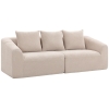 HOMCOM 3-Sitzer Sofa, Chenille Cloud Couch ohne Rahmen, dicke Federkernpolsterung, extra breite Sitzfläche, 3 Kissen, Beige