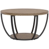 HOMCOM Stolik kawowy z 2 poziomami, stolik do salonu 80 x 80 x 43,8 cm, Brązowy/Czarny
