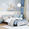 ZONEKIZ Kids Toddler Bed, with Star and Moon Patterns, Side Rails, for Ages 3-6 Years - Grey