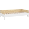 AIYAPLAY Cama para Niños de +3 Años 140x70 cm Cama Infantil de Madera Carga 80 kg para Dormitorio Blanco y Natural