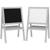 AIYAPLAY Chevalet enfant chevalet peinture enfant double face avec tableau blanc et tableau noir, étagères de rangement incluse