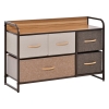 HOMCOM Cómoda com 5 Gavetas de Tecido Amovíveis e Dobráveis Base Elevada Armário de Armazenamento 87,5x29x58cm Multicor