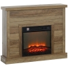 HOMCOM Lareira Elétrica 1800W Lareira Decorativa com Efeito de Chama Realista Temporizador para Ambientes de 30 m² 96,5x22x81,7 cm Efeito Madeira