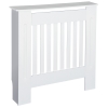 HOMCOM Slatted Radiator Cover Painted Cabinet MDF Lined Grill in White (78L x 19W x 81H cm)