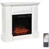 HOMCOM Camino Elettrico da Terra 1800W con Effetto Fiamma, Telecomando, Timer e Temperatura Regolabile, Bianco