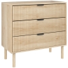 Comodă HOMCOM cu 3 Sertare din Lemn pentru Dormitor și Hol, Stil Nordic, 80x40x77.5 cm, Stejar