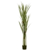 HOMCOM Künstliche Yucca groß 190cm Kunstpflanze, Plastik Künstliche Pflanze im Topf, 17 x 17 x 190 cm Smaragdgrün