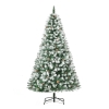 HOMCOM Künstlicher Weihnachtsbaum, 800 Zweige, 61 Zapfen, verschneite Spitzen, feuerfest, 180 cm