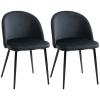 HOMCOM Lot de 2 chaises salle à manger chaise de cuisine scandinave chaise en velours rembourrée avec pieds effilés en métal
