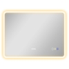 HOMCOM Espejo de Baño con Luz LED 80x60 cm con Bluetooth 3 Colores de Luz Función Antivaho Función de Memoria IP44