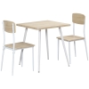 HOMCOM Ensemble table à manger carrée 3 pièces avec 2 chaises cuisine salle à manger plateau MDF châssis métal blanc