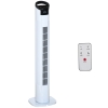 HOMCOM Turmventilator mit Fernsteuerung 70° Oszillierender Standventilator 78,5cm Säulenventilator 50 W 3 Modi & 3 Geschwindigkeiten Schwarz+Weiß